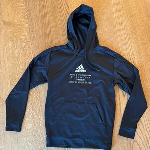 Adidas Men's Black Hoodie with Graphic Print